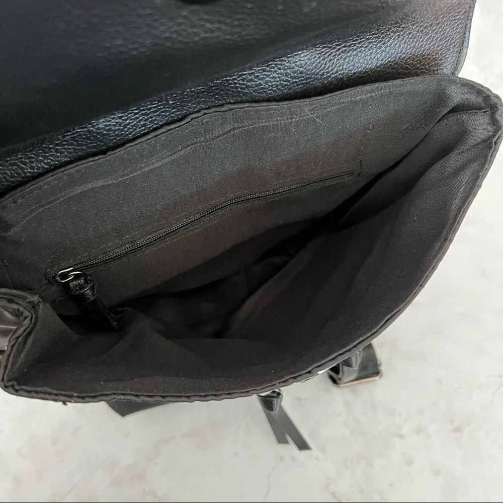NWT BOTKIER New York Trigger Nylon Backpack Black Flap Travel Campus Bag